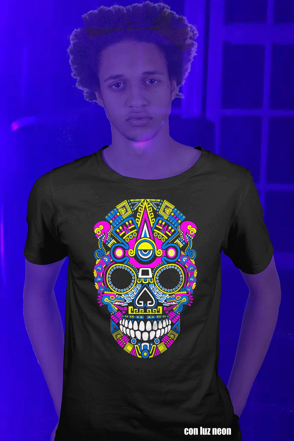 PLAYERA CALAVERA BRILLA EN LA NOCHE - Imagen 3