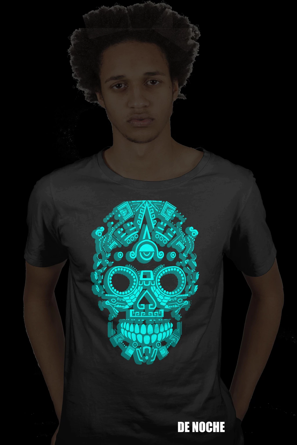 PLAYERA CALAVERA BRILLA EN LA NOCHE - Imagen 2